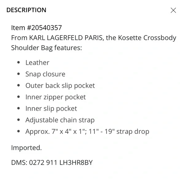 KARL LAGERFELD PARIS, the Kosette Crossbody-💙NWT 💙 - Picture 9 of 9